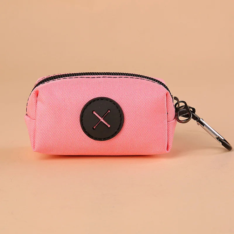 Canvas Dog Poop Bag Holder - Outdoor Leash-Attach Waste Bag Dispenser