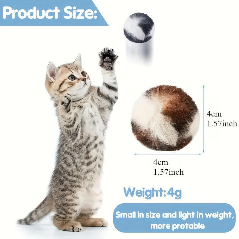Plush Cat Ball Toys (3-Pack) - Soft Self-Play Chasers