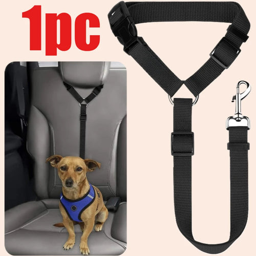 Adjustable Pet Car Seat Belt - Safety Tether for Dogs & Cats