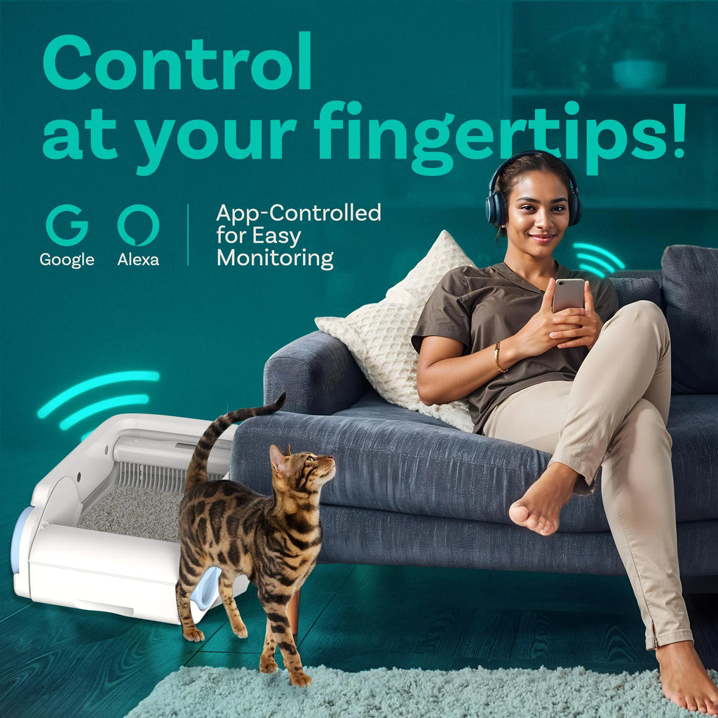 Smart Self-Cleaning Cat Litter Box - App-Controlled Automatic Cat Toilet