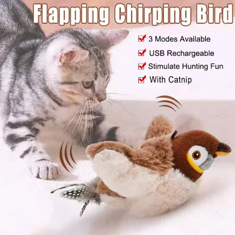 Flapping Bird Cat Toy - Rechargeable Interactive Hunting Toy