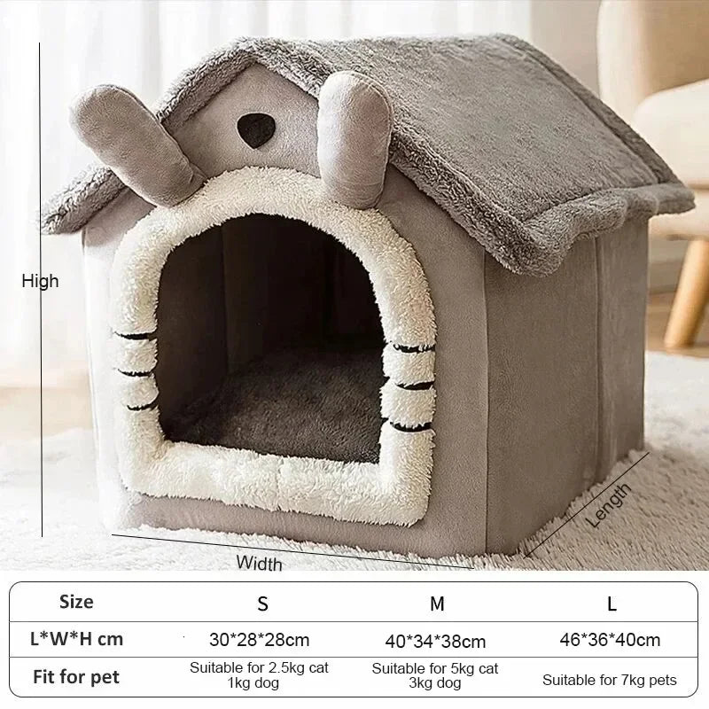 Cozy Indoor Pet House - Warm Tent Bed for Cats & Small Dogs