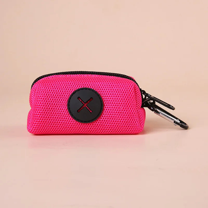 Canvas Dog Poop Bag Holder - Outdoor Leash-Attach Waste Bag Dispenser