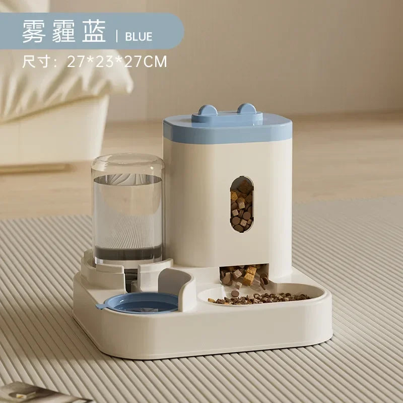 2-in-1 Automatic Pet Feeder & Water Dispenser - Gravity Food & Water Station