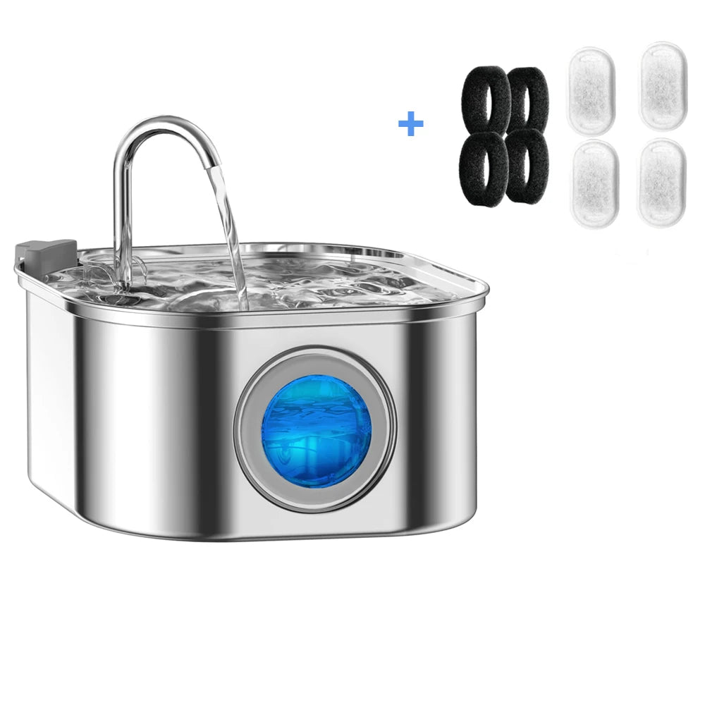 Smart Pet Water Fountain - 3.2L Stainless Steel Auto Dispenser