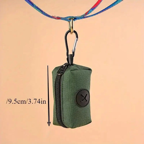 Canvas Dog Poop Bag Holder - Outdoor Leash-Attach Waste Bag Dispenser