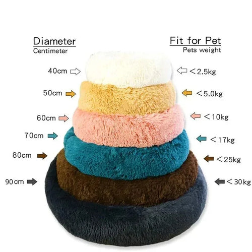Cozy Round Pet Bed — Warm & Washable for Dogs and Cats