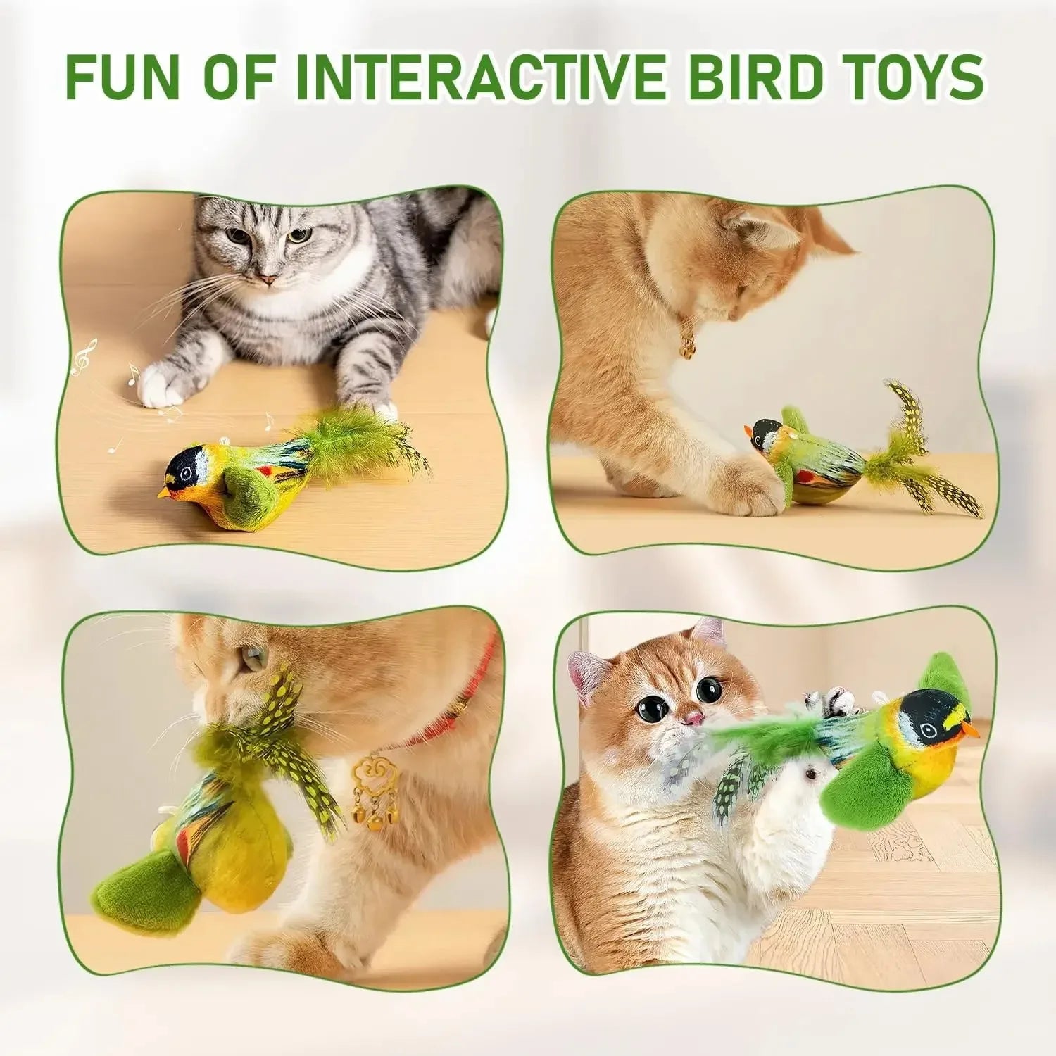 Bird-Sound Cat Toy - Realistic Chirping Interactive Teaser