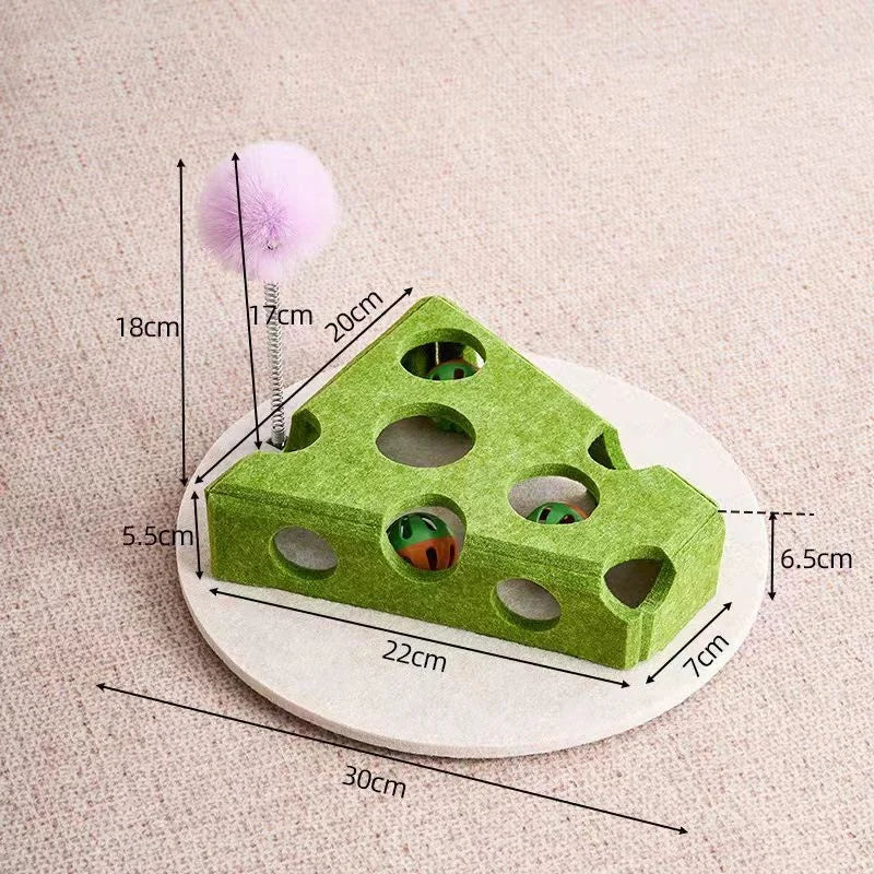 Cat Puzzle Maze Box - Felt Hide-and-Seek Enrichment Toy with Bells