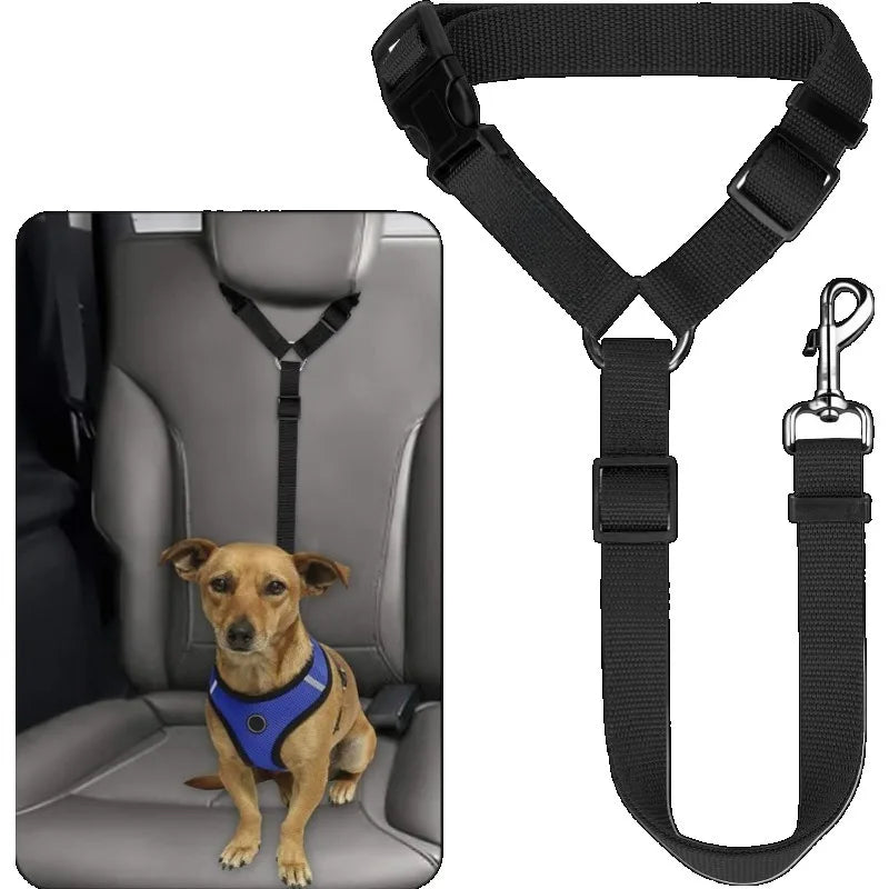 Adjustable Pet Car Seat Belt - Safety Tether for Dogs & Cats