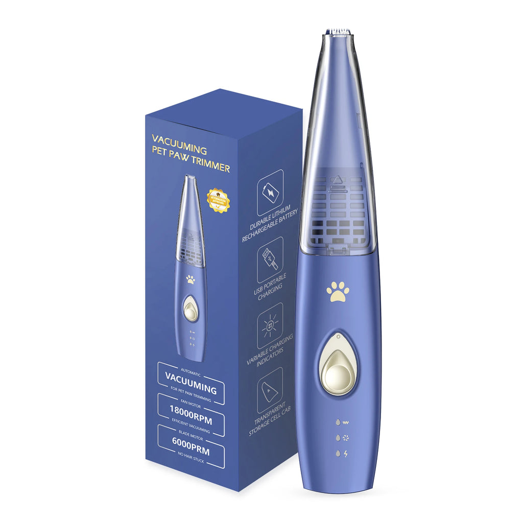 Pet Paw Trimmer for Dog Cat with Vacuum Suction Professional 2 Modes Cordless Electric Dog Grooming Clippers for Cats Paws Face