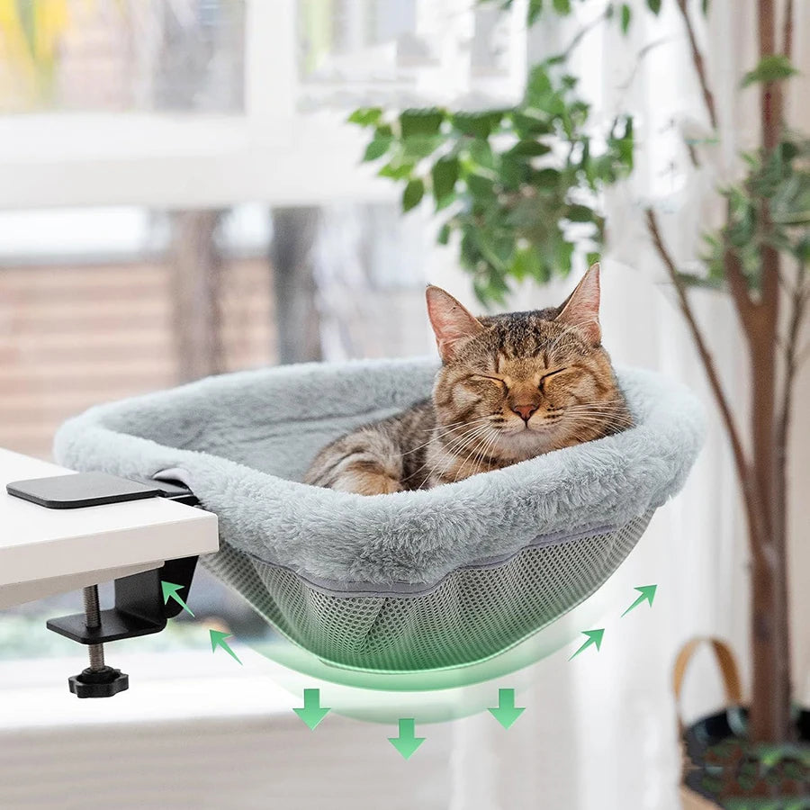 Folding Cat Desk Bed - Space-Saving Sunken Lounger for Cats