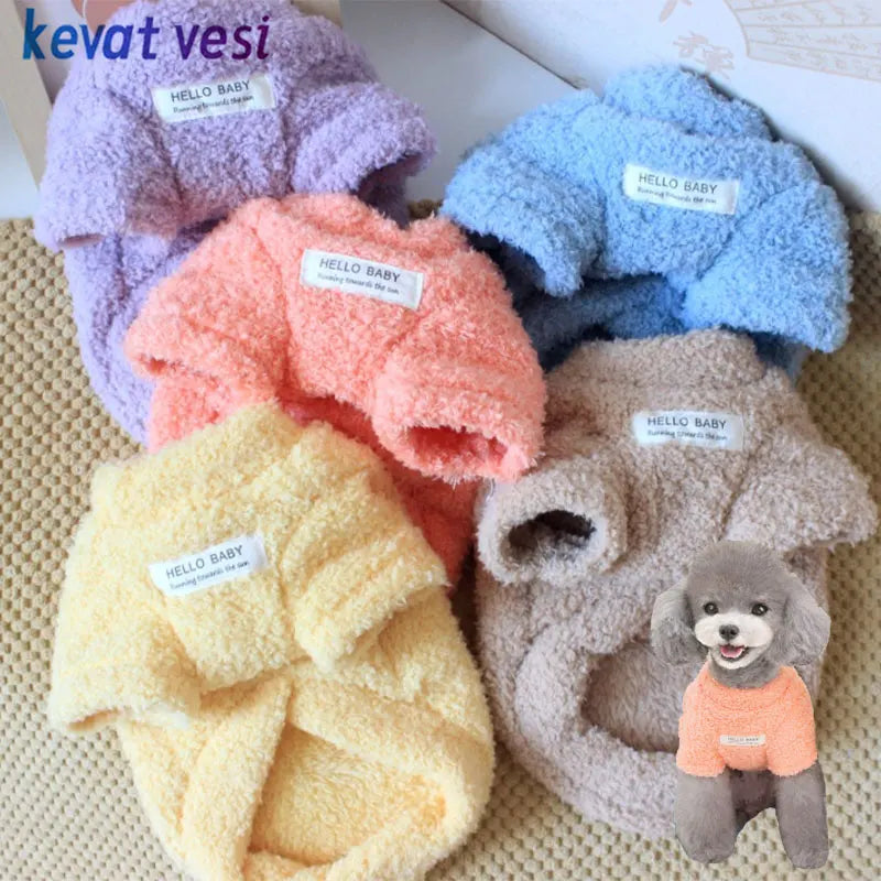 Winter Warm Dog Sweater - Soft Plush Knit for Small & Medium Dogs