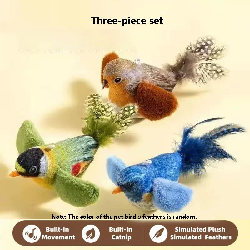 Bird-Sound Cat Toy - Realistic Chirping Interactive Teaser