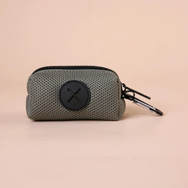 Canvas Dog Poop Bag Holder - Outdoor Leash-Attach Waste Bag Dispenser