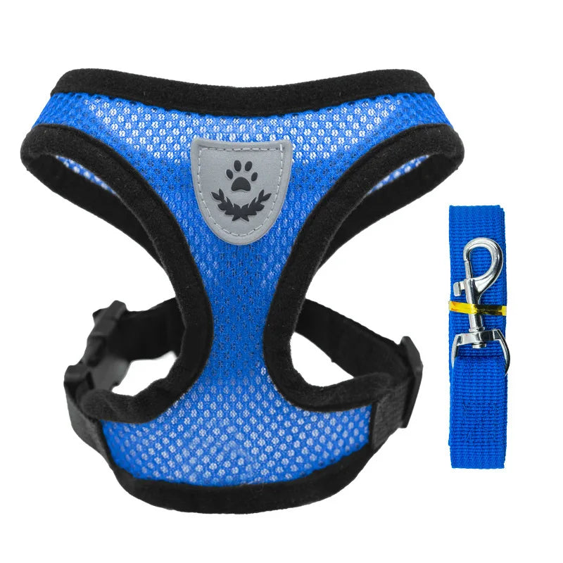 Breathable Mesh Pet Harness & Leash Set - No-Choke Vest for Cats & Small Dogs