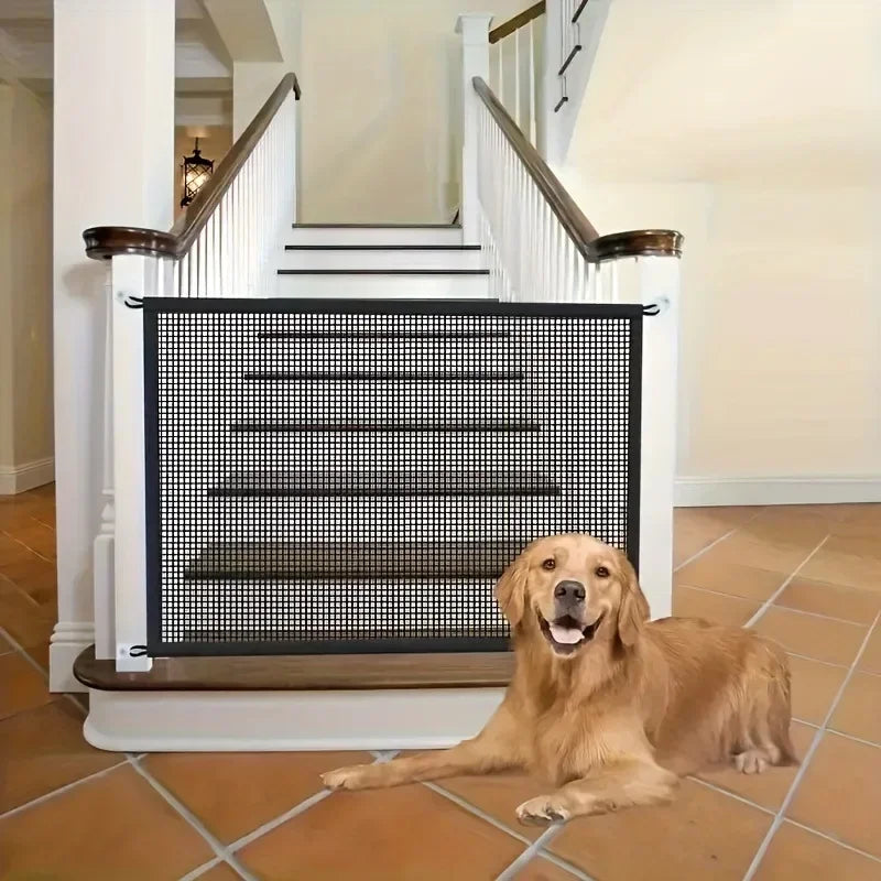 Heavy-Duty Dog Barrier Fence - Foldable Breathable Mesh Pet Gate