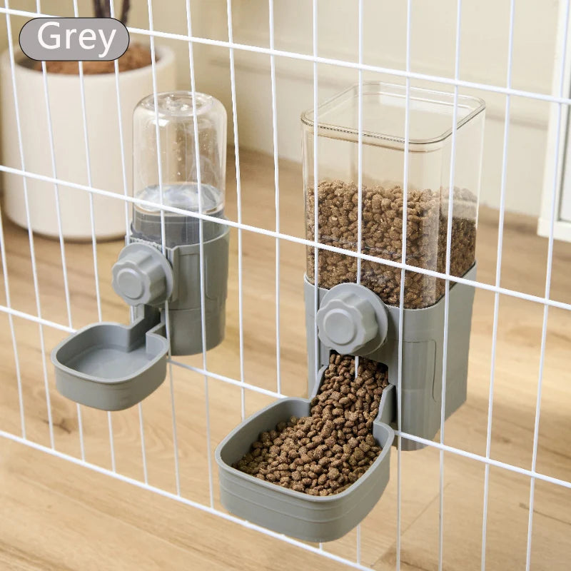 Hanging Auto Water & Food Dispenser - No-Spill Cage Feeder