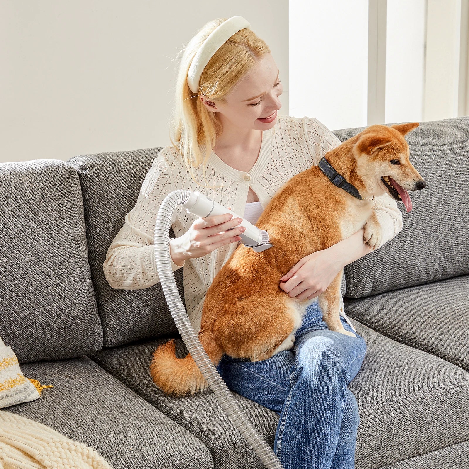 Pet Grooming Vacuum Kit &ndash; Low-Noise Cordless Groomer with 3 Suction Modes &amp; 5 Tools