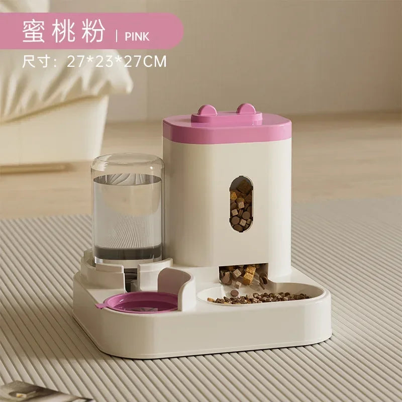 2-in-1 Automatic Pet Feeder & Water Dispenser - Gravity Food & Water Station