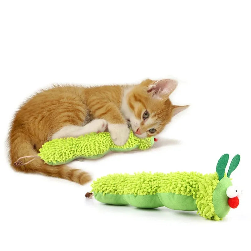 Catnip Caterpillar Cat Chew Toy - Molar Dental Teaser for Cats