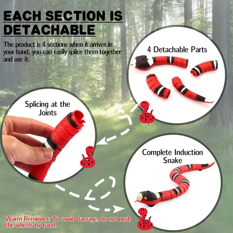 Smart Sensing Snake Cat Toy - Interactive Rechargeable Teaser