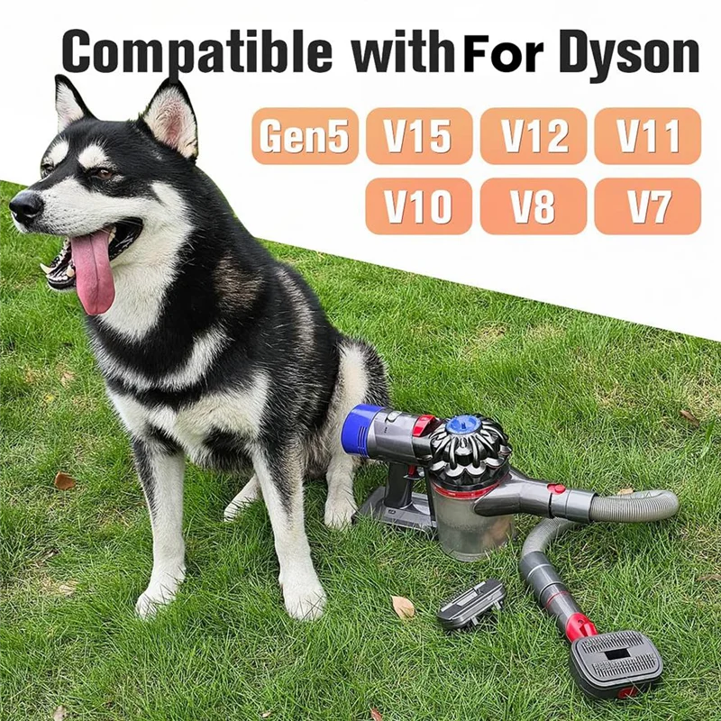 A83G-2-In-1 Dog Hair Vacuum Brush For Grooming & Shedding For Dyson Gen5, V15, V12, V11, V10, V8, V7 Removes Loose Hair
