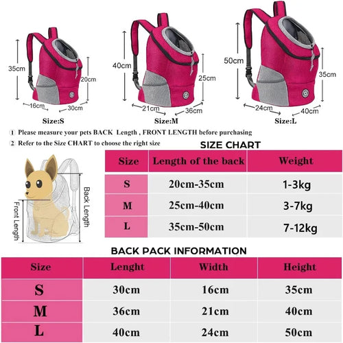 Breathable Pet Carrier Backpack - Front Travel Pack for Cats & Small Dogs
