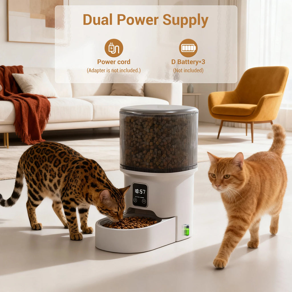Programmable 4L Automatic Pet Feeder - Timed Meal Dispenser for Cats & Dogs