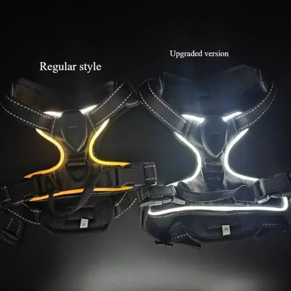 LED Glow Dog Harness - Adjustable Safety Vest for Night Walks