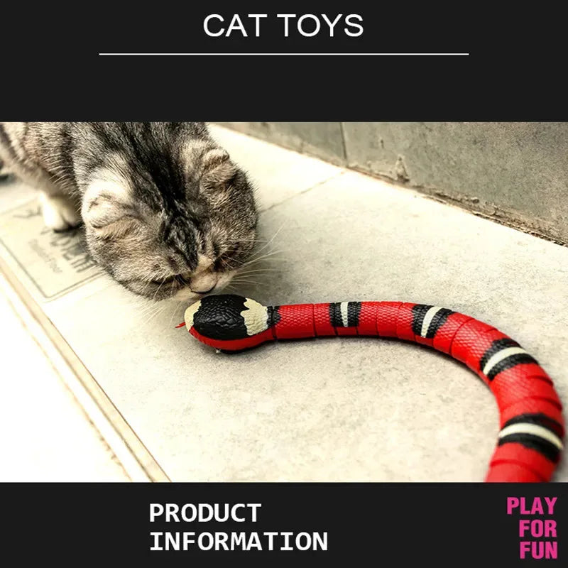 Smart Sensing Snake Cat Toy - Interactive Rechargeable Teaser