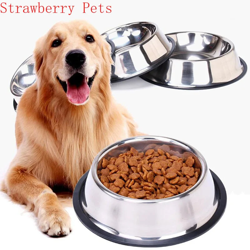 Stainless Steel Pet Bowl - Non-Slip Food & Water Dish