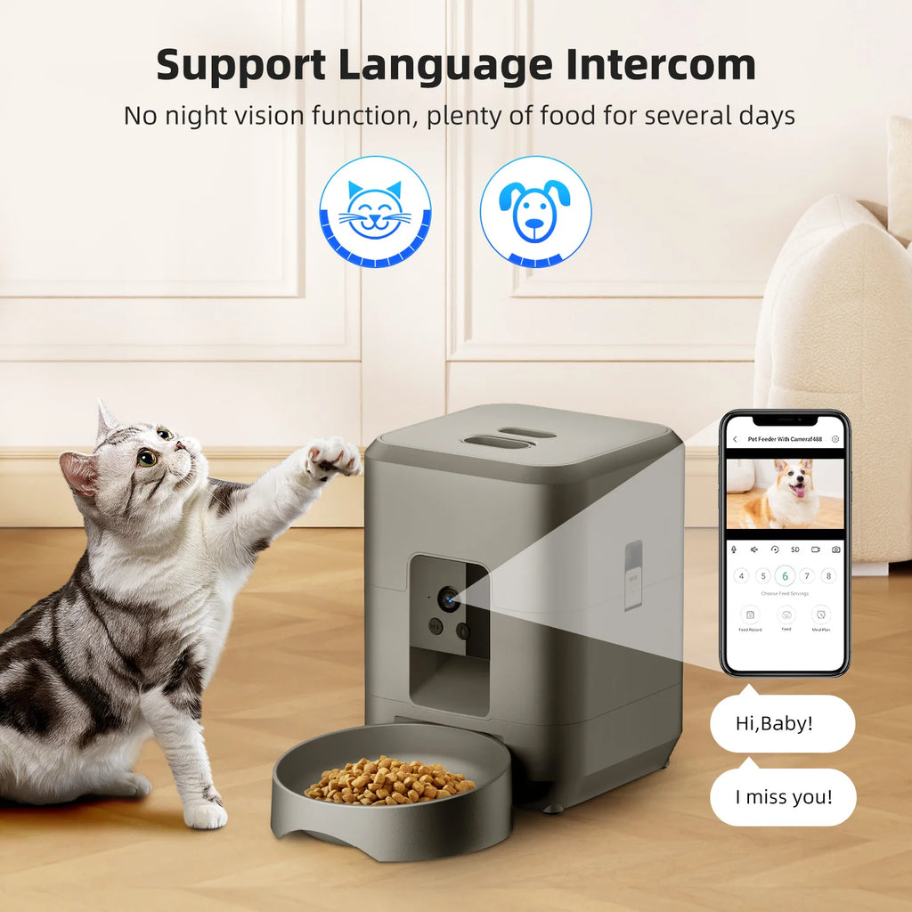 2L WiFi Pet Feeder with Camera - Smart App Feeder with Live Video