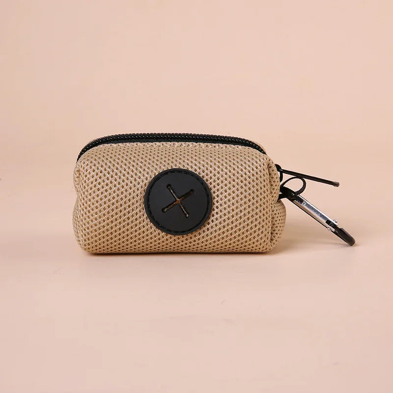Canvas Dog Poop Bag Holder - Outdoor Leash-Attach Waste Bag Dispenser