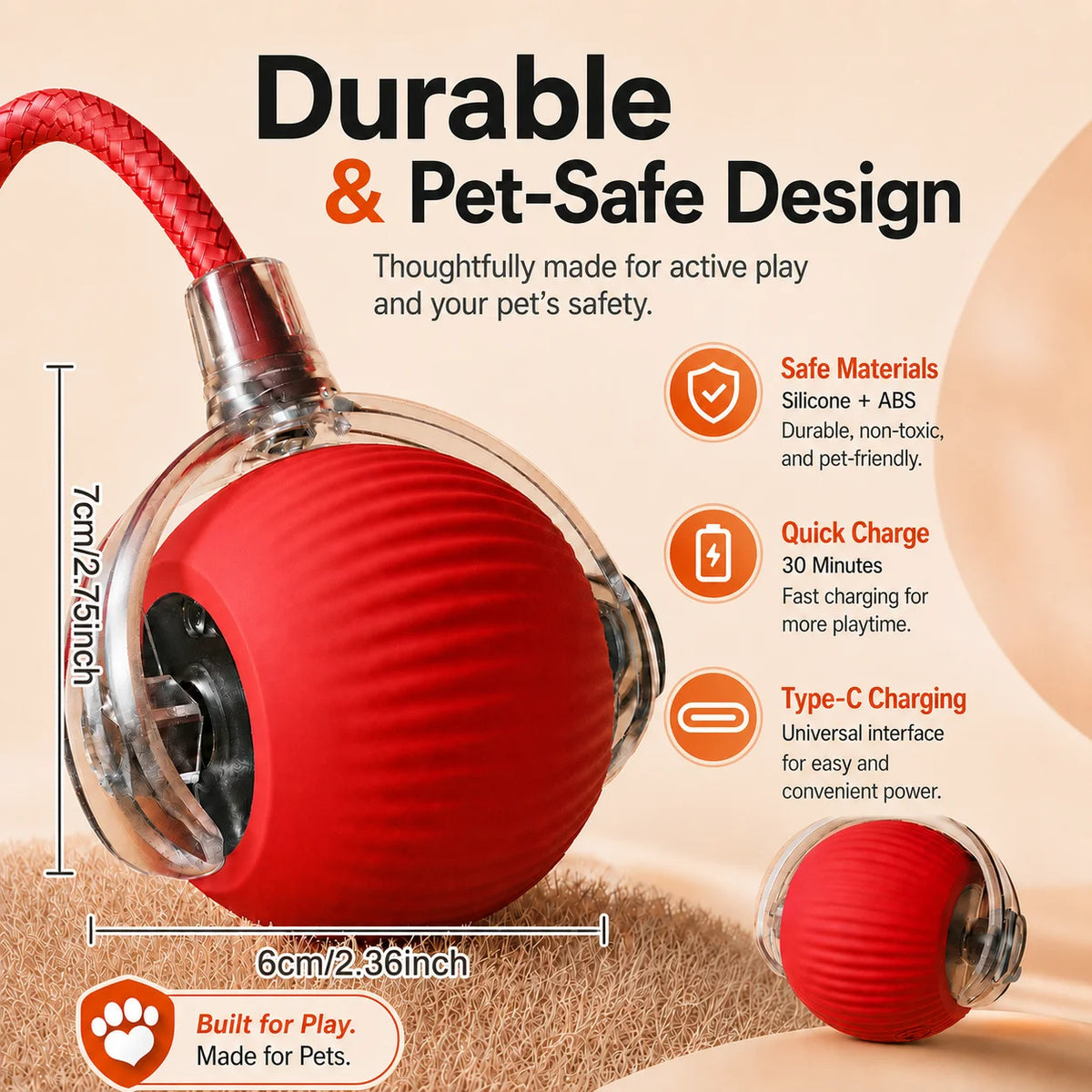 Automatic Rolling Dog Ball - Motion-Activated Interactive Toy