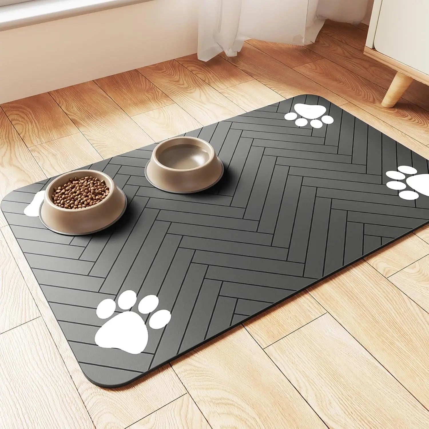 Pet Food Mat - Waterproof Non-Slip Bowl Placemat for Dogs & Cats