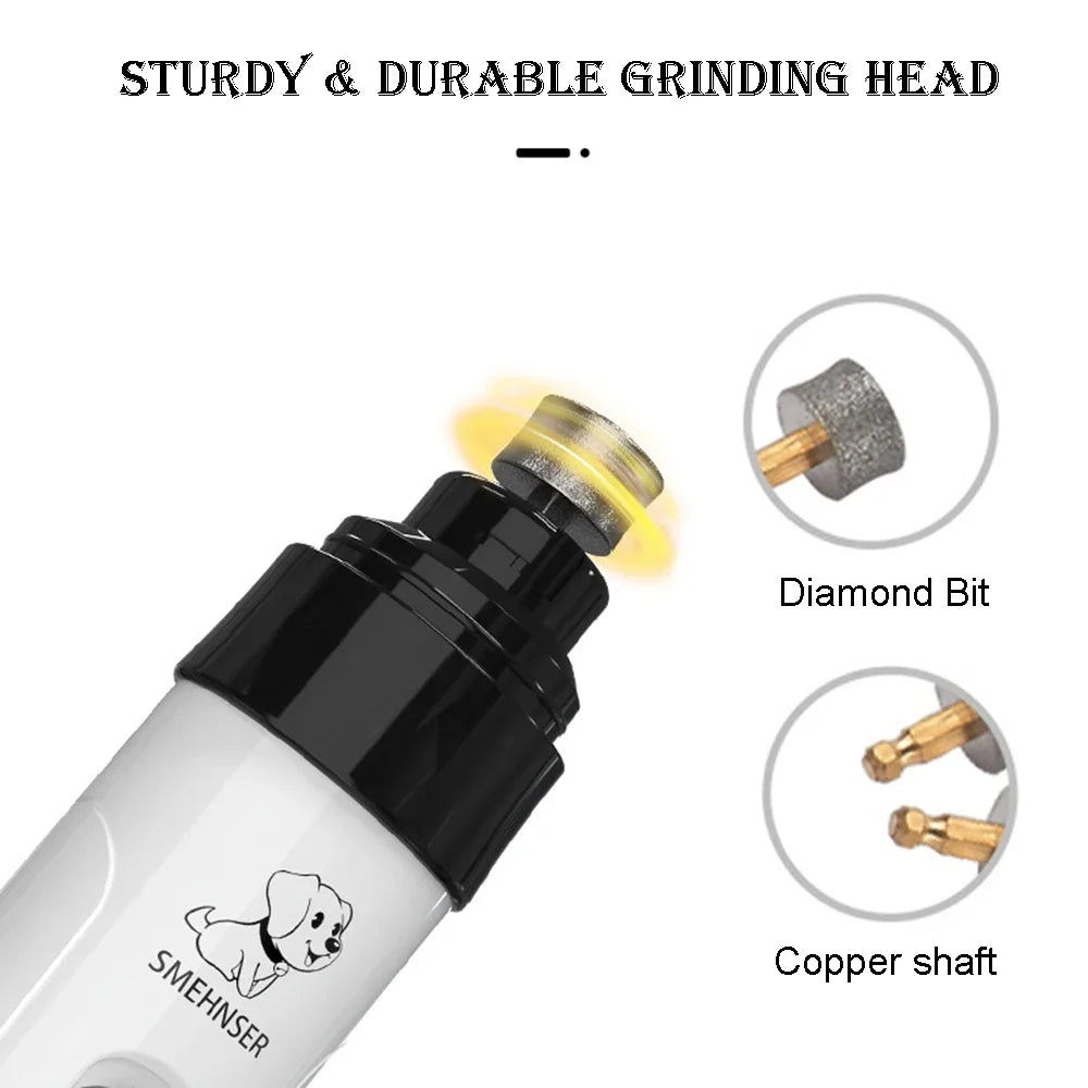 Electric Pet Nail Grinder - Quiet Rechargeable Trimmer for Dogs & Cats