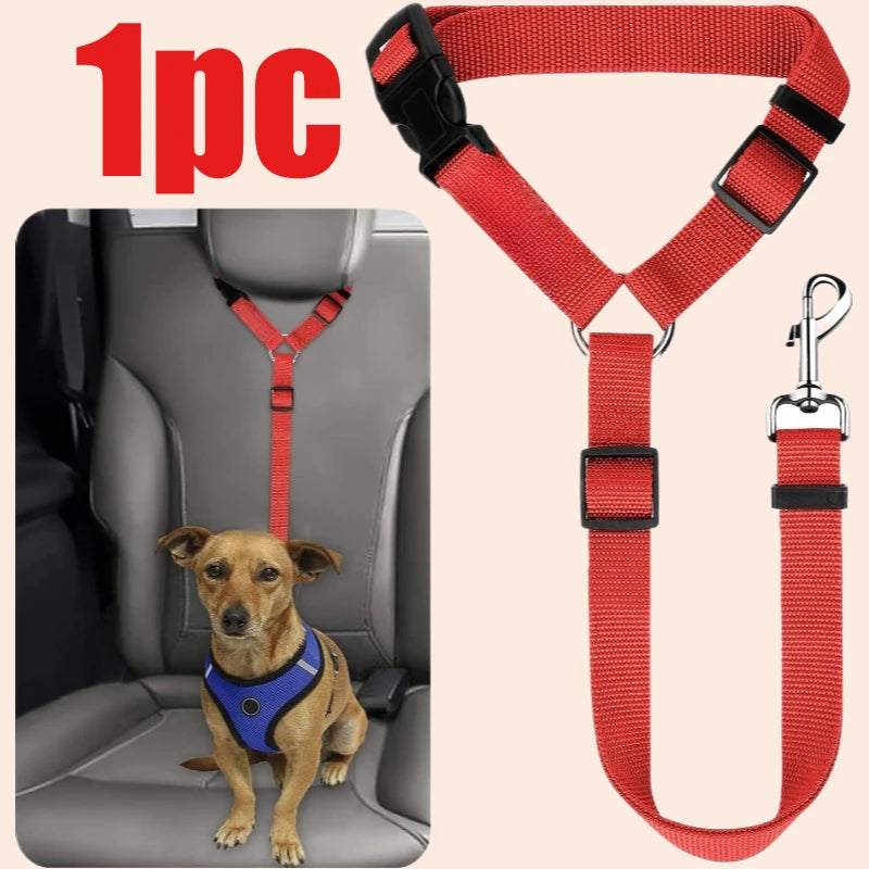 Adjustable Pet Car Seat Belt - Safety Tether for Dogs & Cats