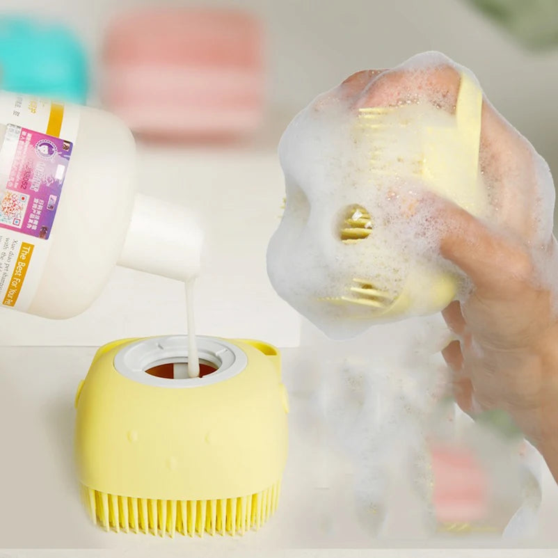 Pet Bath & Massage Brush - Multifunctional Shampoo Scrubber for Dogs & Cats