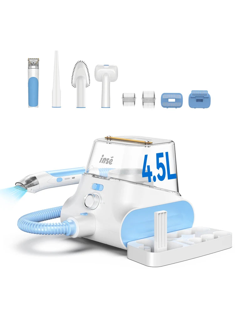 INSE P30 Pet Grooming Vacuum - Ultra-Quiet with 4.5L Dust Box