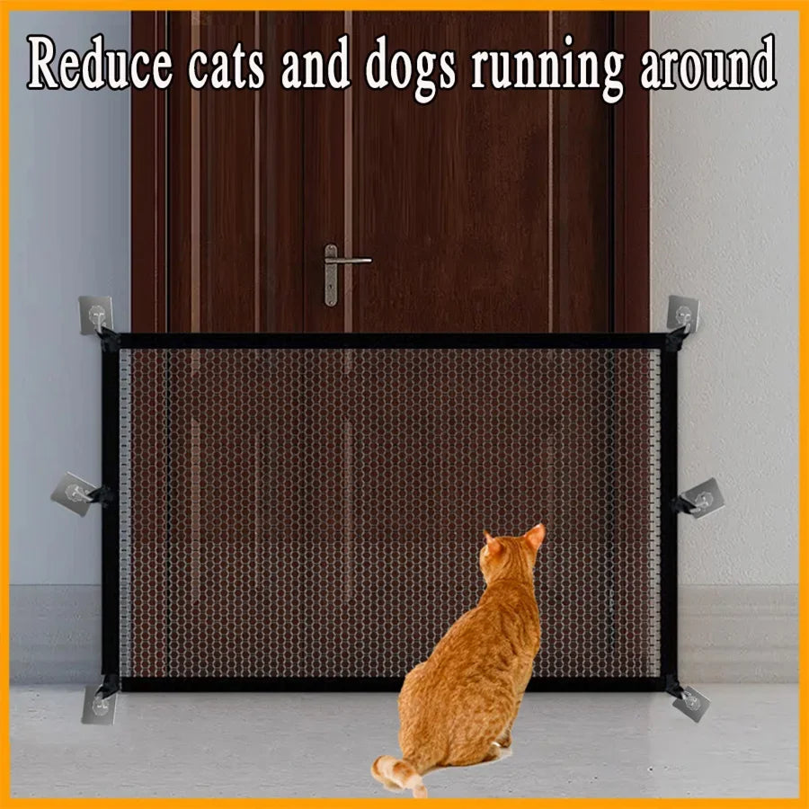 Heavy-Duty Dog Barrier Fence - Foldable Breathable Mesh Pet Gate