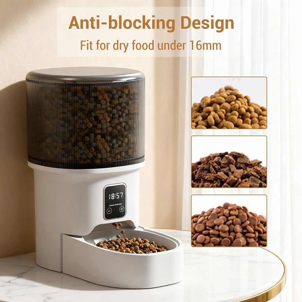 Programmable 4L Automatic Pet Feeder - Timed Meal Dispenser for Cats & Dogs