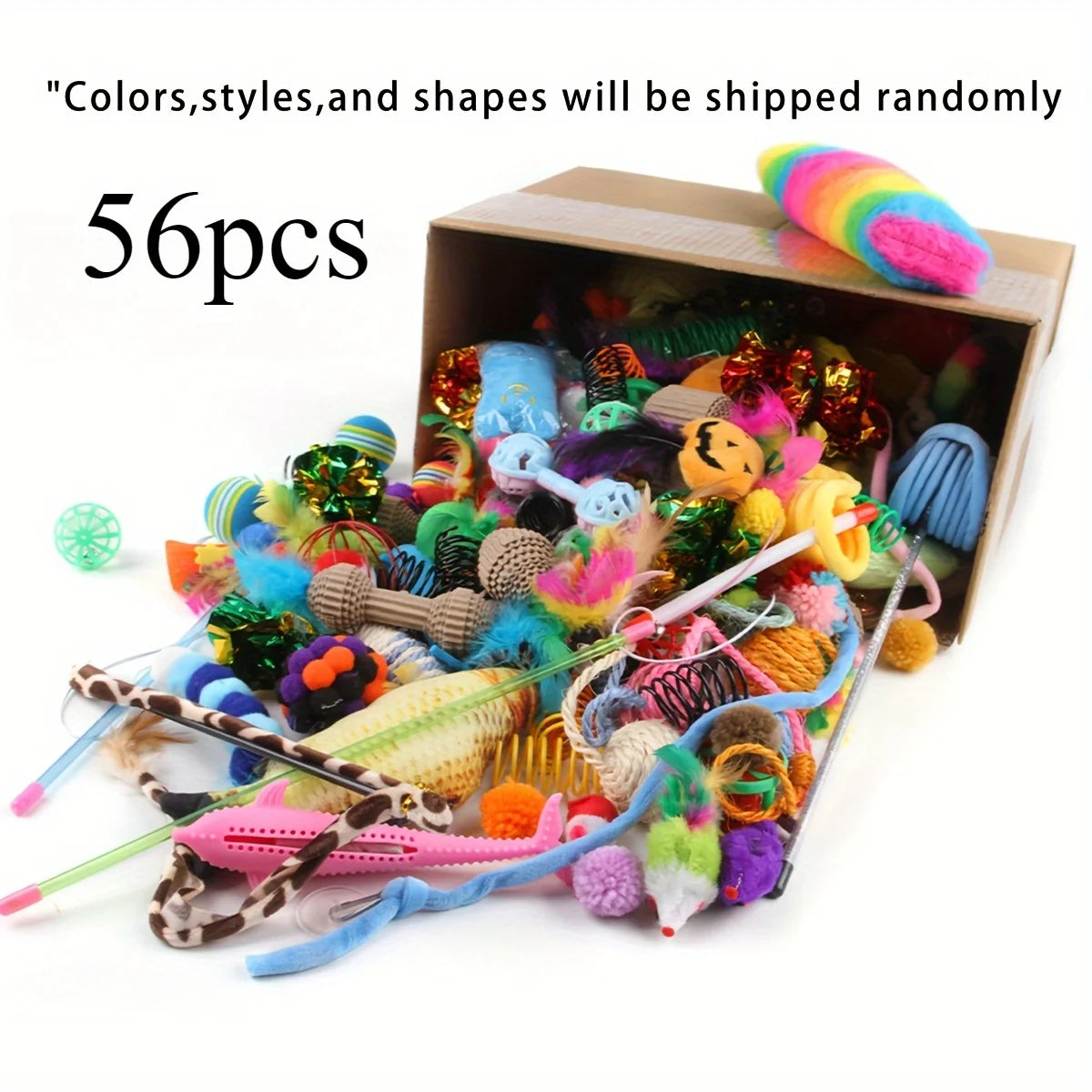Cat Toy Variety Pack - Wands, Balls, Mice & Feathers (Multi-Piece Set)