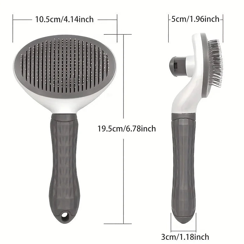 One-Click Pet Hair Removal Comb - Self-Cleaning Deshedding Brush