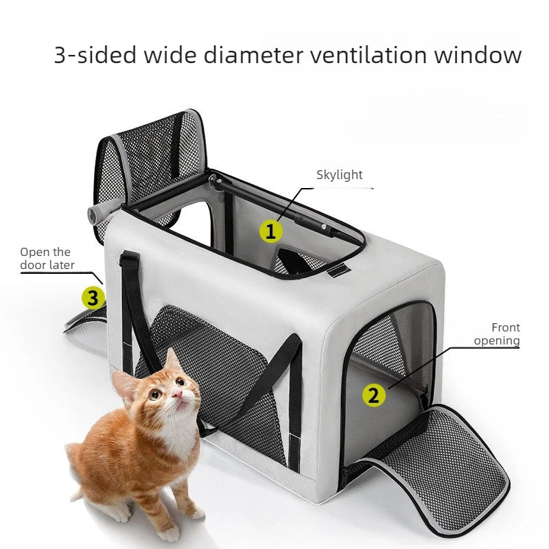 Foldable Pet Stroller - Lightweight One-Hand Folding Travel Cart for Cats & Dogs