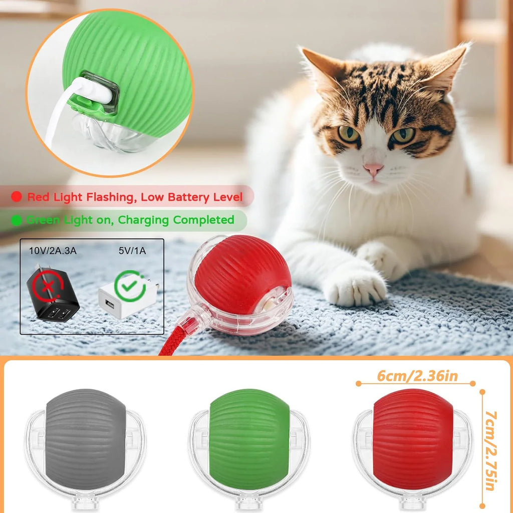 Automatic Rolling Cat Ball - Smart Self-Moving Interactive Toy