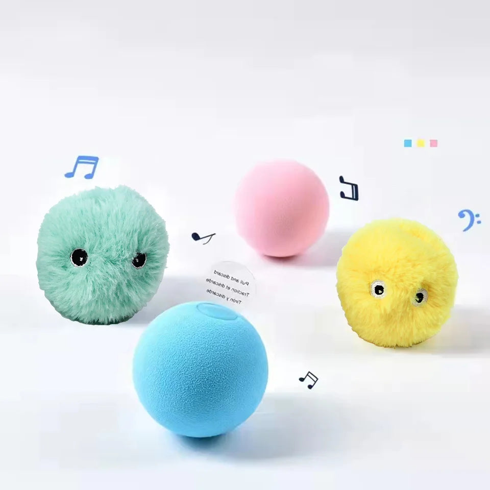 Smart Interactive Cat Ball - Self-Rolling Rechargeable Catnip Teaser Toy