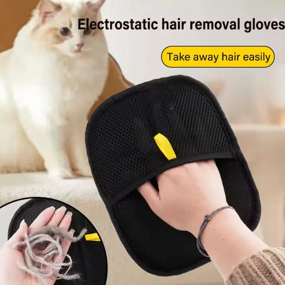 Double-Sided Pet Hair Removal Gloves - Reusable Static Remover