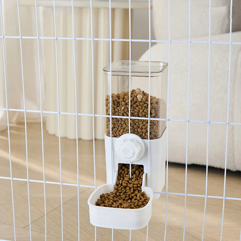 Hanging Auto Water & Food Dispenser - No-Spill Cage Feeder