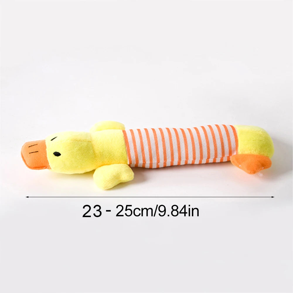 No-Stuffing Dog Toy - Crinkle Squeaky Plush Animal for Mess-Free Play